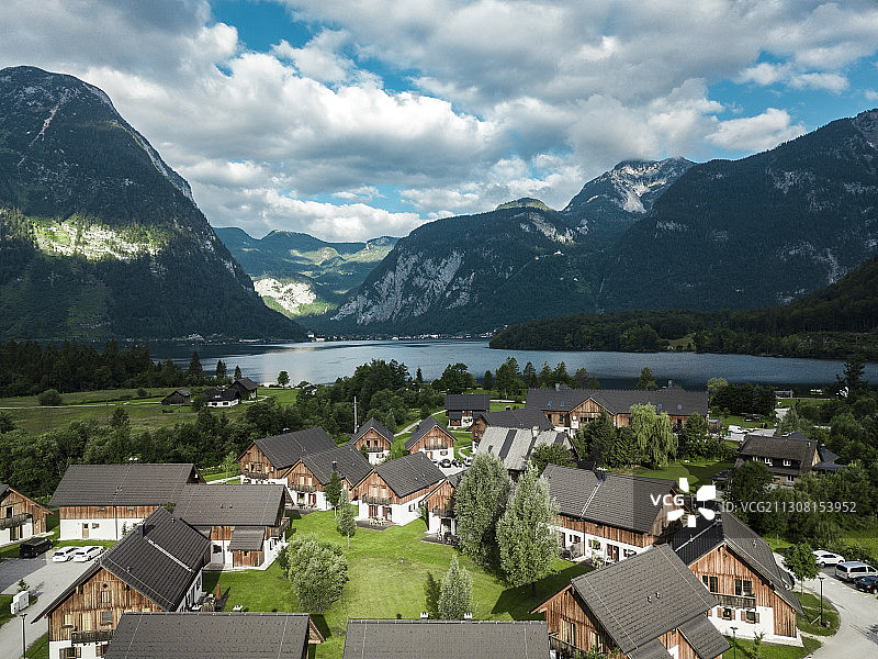 奥地利哈尔施塔特湖区度假村风光图片素材