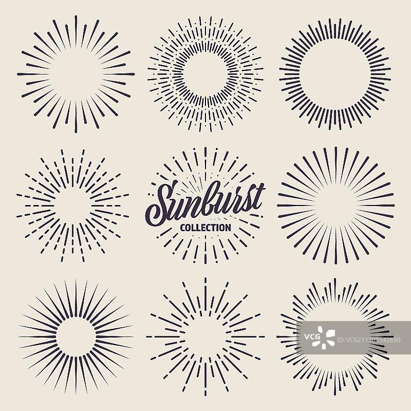 经典的sunburst系列散发着阳光图片素材
