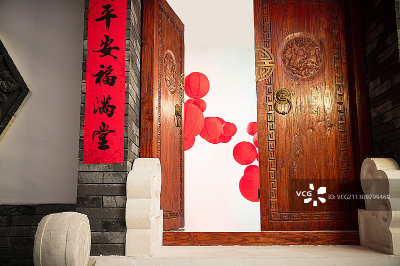 中式庭院门口图片素材