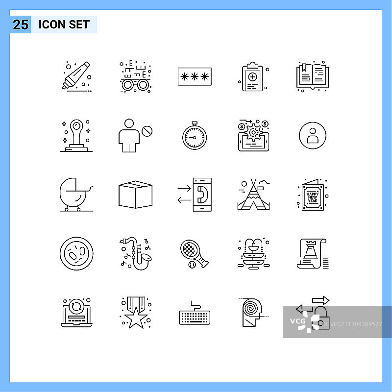 包25现代线条符号和符号的网页图片素材