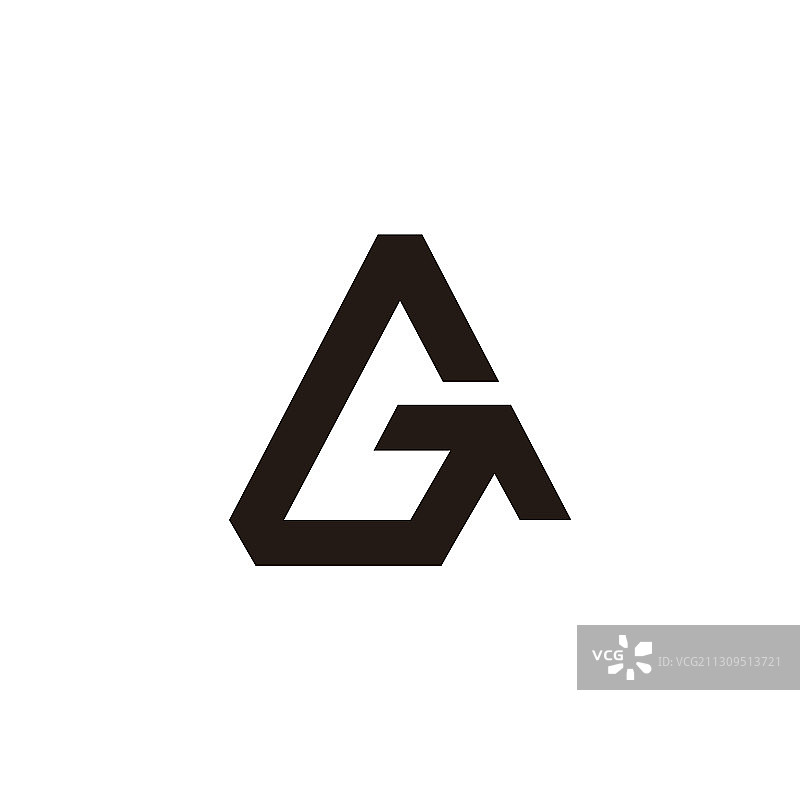 字母g三角形几何箭头简单标志图片素材