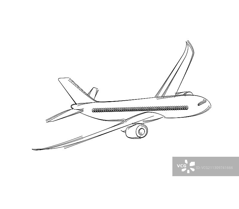 飞机飞行图标线艺术背景图片素材