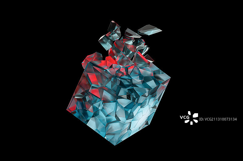 碎裂几何方块 3D渲染图片素材