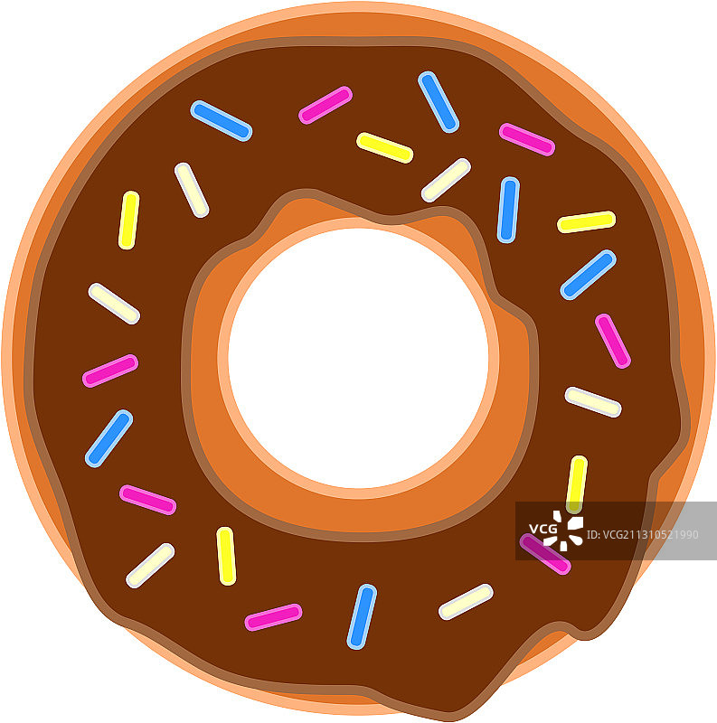 美味的巧克力甜甜圈，五颜六色的点缀图片素材