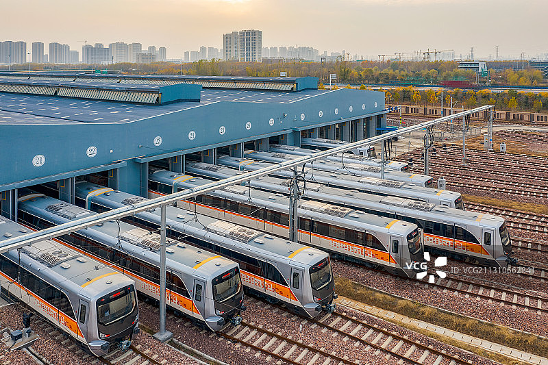 郑州地铁车辆段航拍图片素材