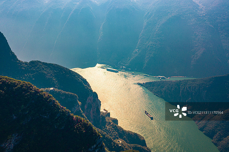 航拍重庆长江巫峡风光图片素材