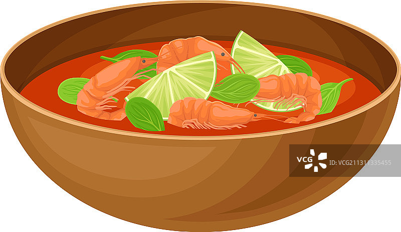 虾仁汤配野菜为巴西菜肴图片素材