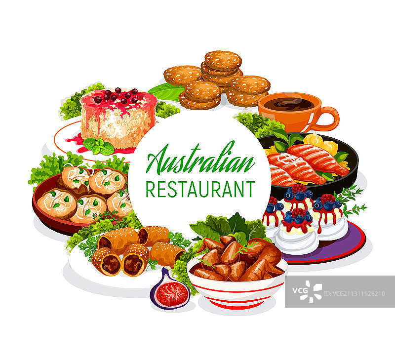 澳洲美食餐厅菜单上的菜肴图片素材