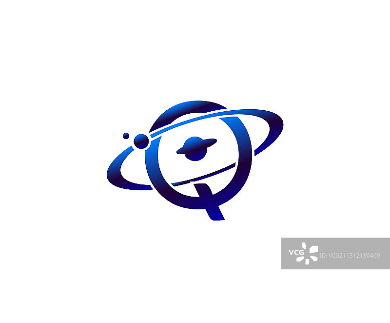 行星q字母圆形环形企业标志图片素材