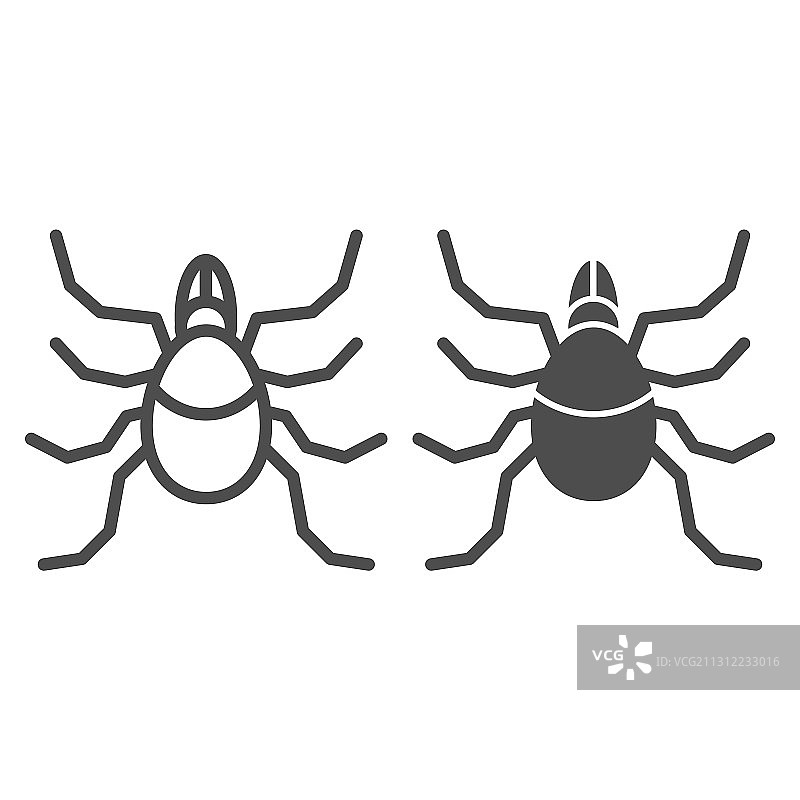 螨线和实体图标昆虫概念螨图片素材