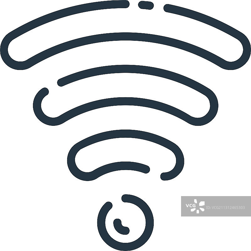 Wifi图标孤立在白色背景轮廓图片素材