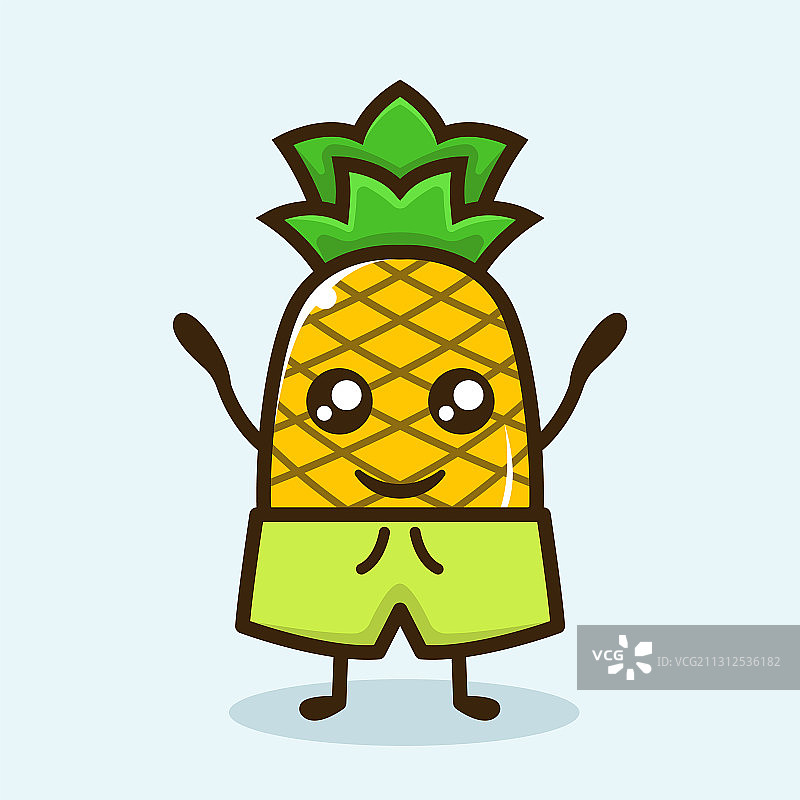 菠萝可爱吉祥物设计图片素材