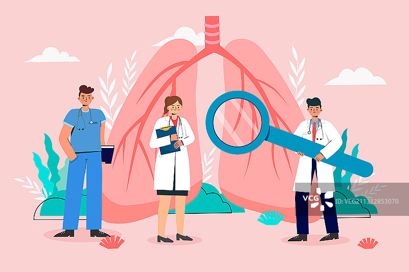 肺部医疗健康概念矢量插画图片素材