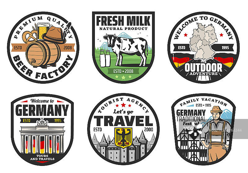 德国旅游地标孤立图标旅游图片素材