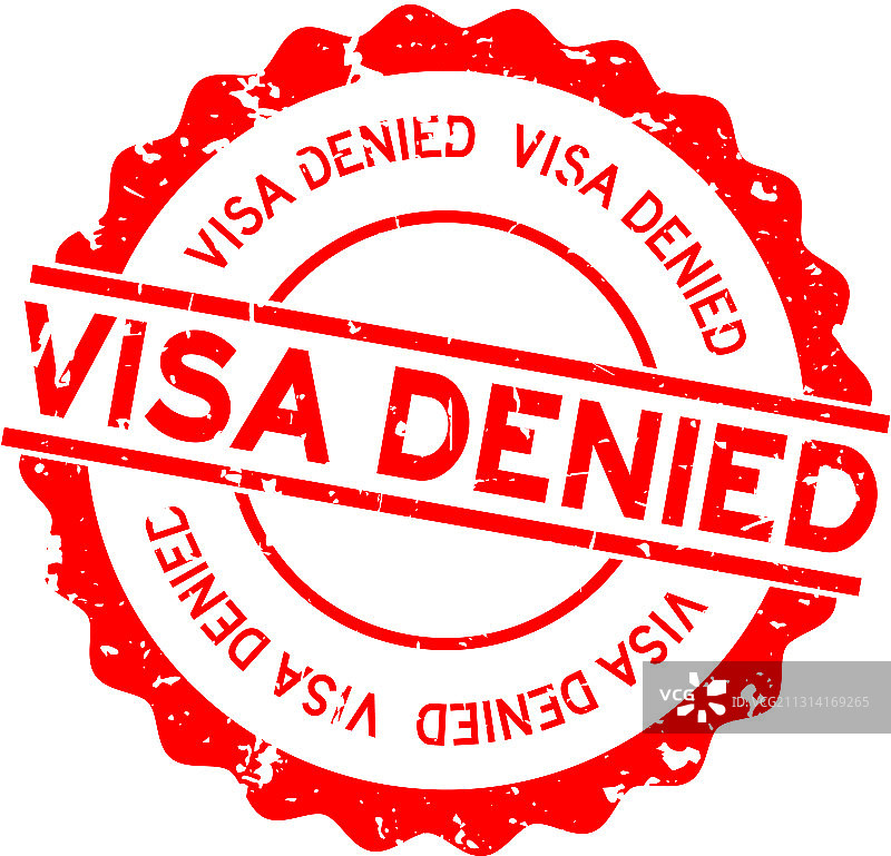 垃圾红色签证拒绝字圆橡胶印章图片素材