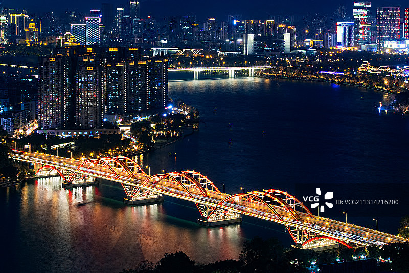 柳州文惠桥夜色图片素材