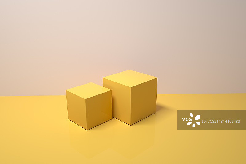 黄色方块的产品背景展示图图片素材
