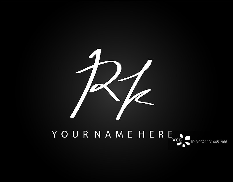 签名标志r和k首字母优雅图片素材