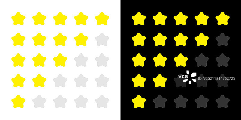 5星评级图标设置客户评论调查图片素材