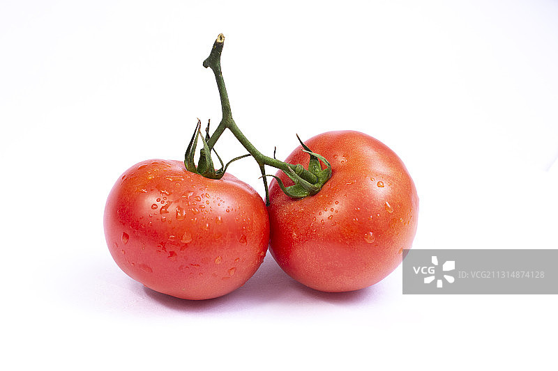 两个新鲜的成熟西红柿图片素材