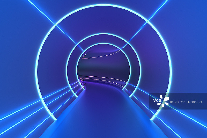 3D渲染圆形隧道图片素材