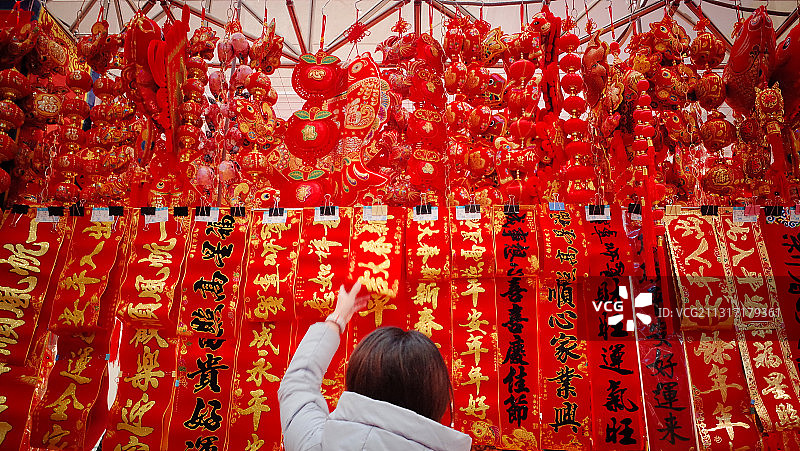 中国农历新年各种对联灯笼福字图片素材