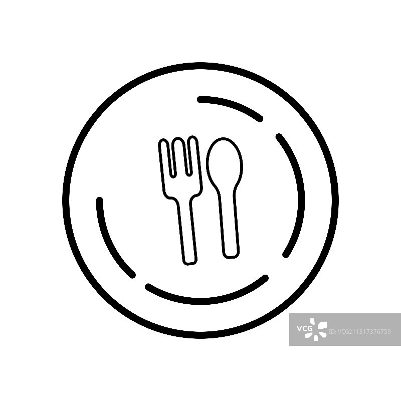 餐厅标志勺叉线图标设计图片素材
