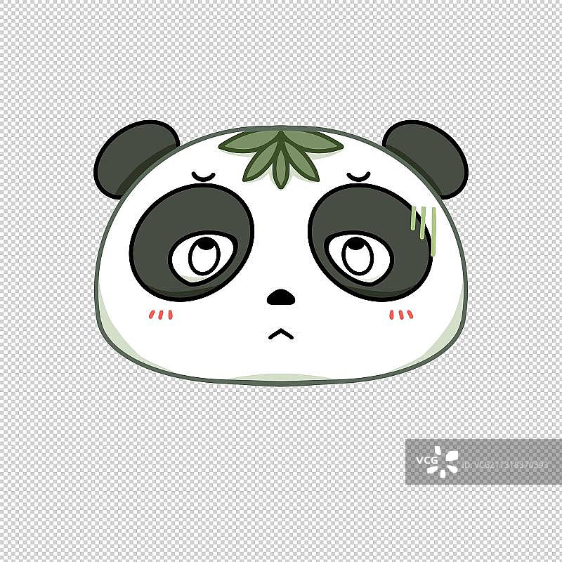 IP形象表情包吉祥物可爱熊猫设计无语图片素材