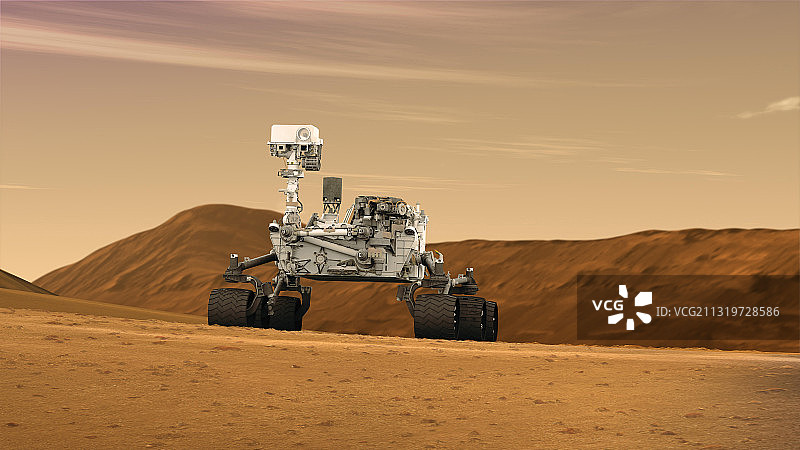 火星探测器“好奇号”，艺术家的渲染图片素材