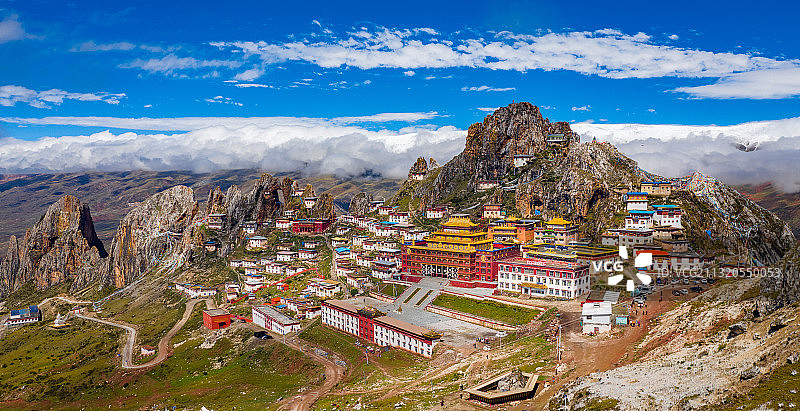 航拍西藏孜珠寺图片素材