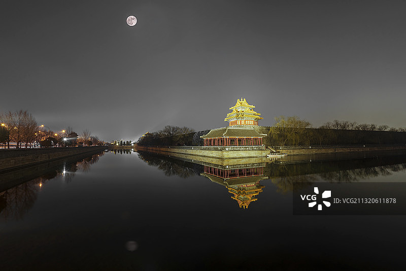 中国北京故宫角楼夜景图片素材