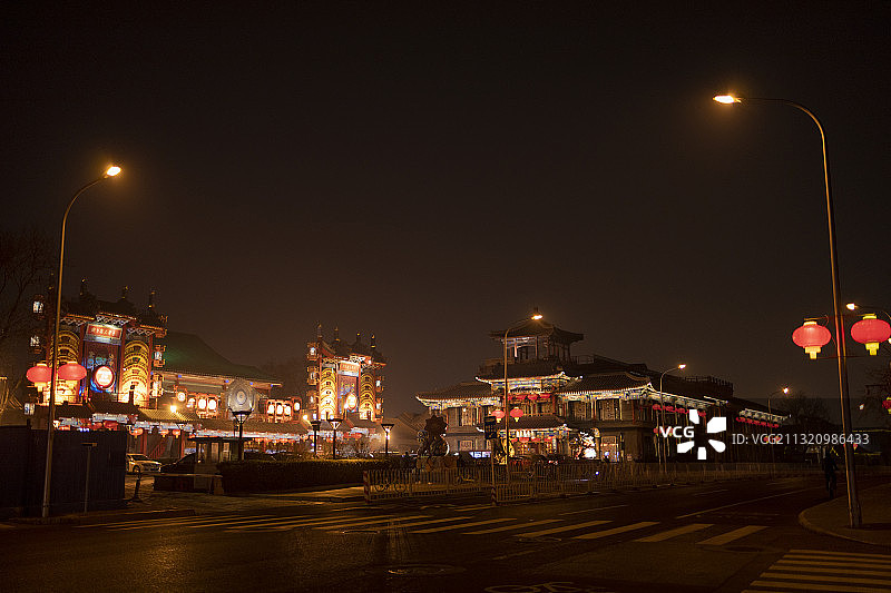 北京前门夜色图片素材