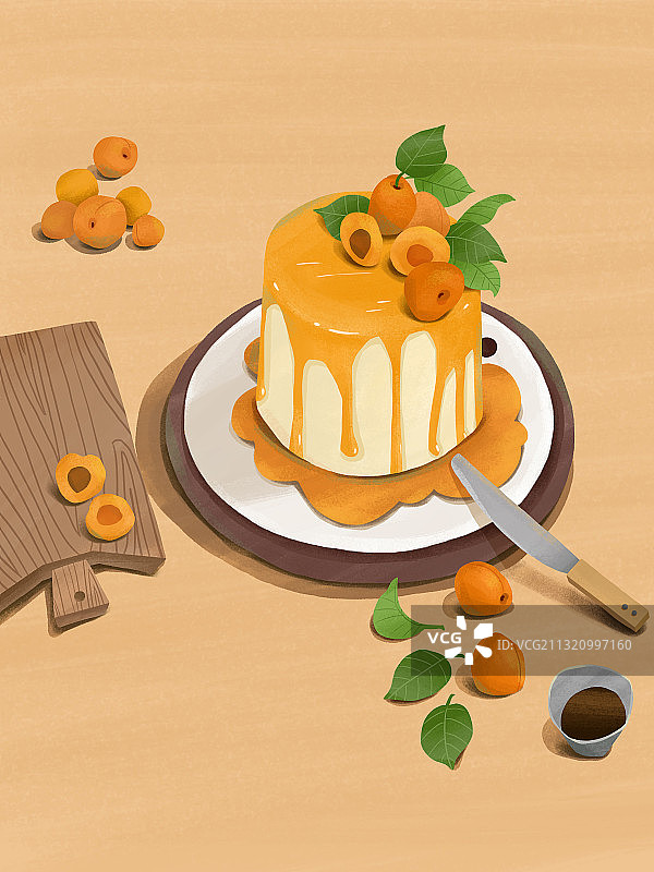 美食—杏子蛋糕图片素材