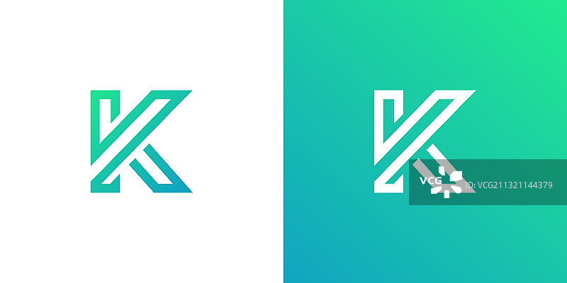 K字母logo概念创意最小会徽图片素材