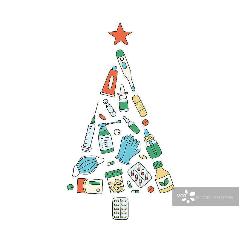 圣诞树，药，药，药瓶和图片素材