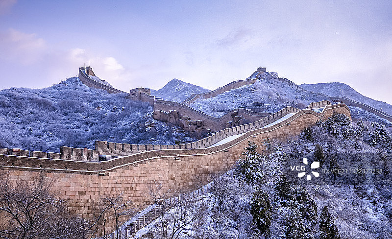 北京延庆八达岭长城雪景图片素材