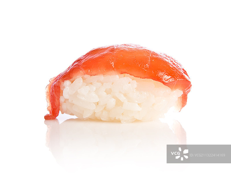 寿司在白色背景下的特写图片素材