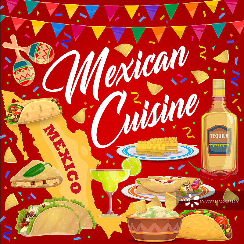 墨西哥美食和饮料节日派对图片素材