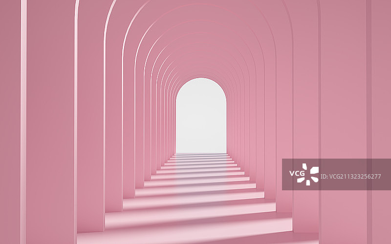 粉色走廊人造空间三维图形图片素材
