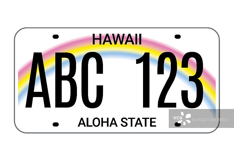 汽车牌照夏威夷牌照阿罗哈州图片素材