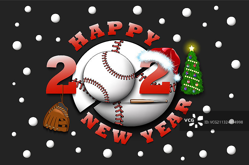 2021年新年快乐，还有棒球图片素材
