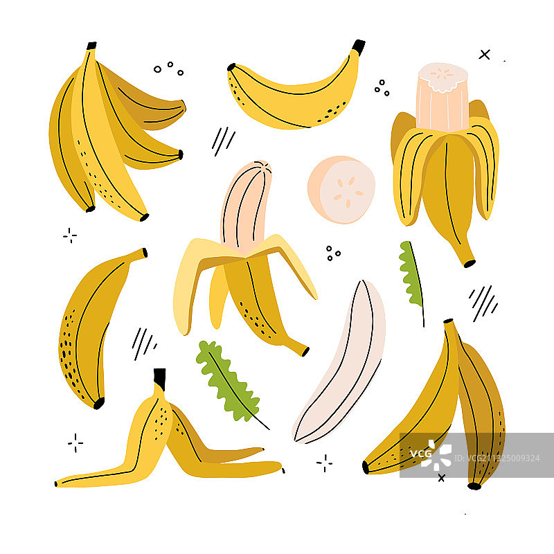 香蕉香蕉片去皮香蕉香蕉皮图片素材