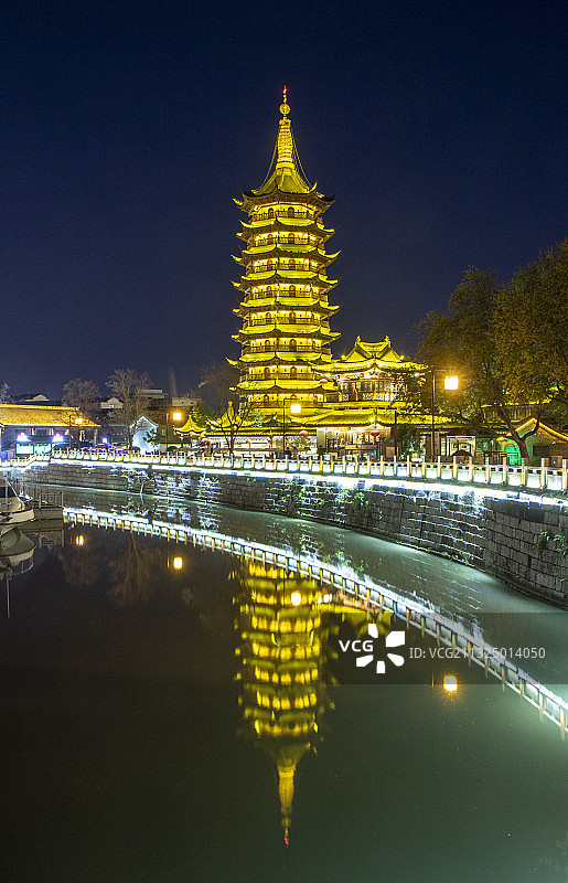 江苏省淮安市里运河文化长廊城市风光。图片素材
