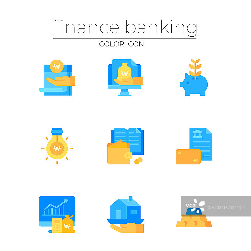 金融、银行、银行图标系列图片素材