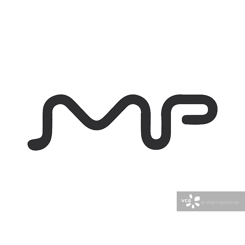首字母mp标志或PM标志设计图片素材