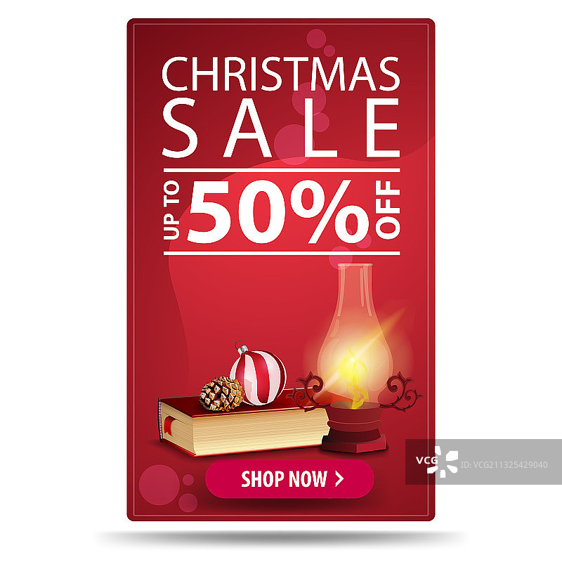 圣诞特卖红色垂直折扣高达50图片素材