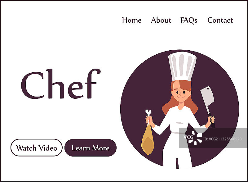 厨师厨师的烹饪和美食网站的网页横幅图片素材