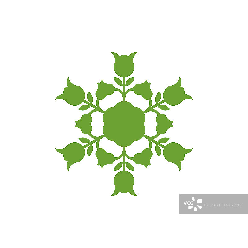 漩涡花植物美观的象征几何标志图片素材