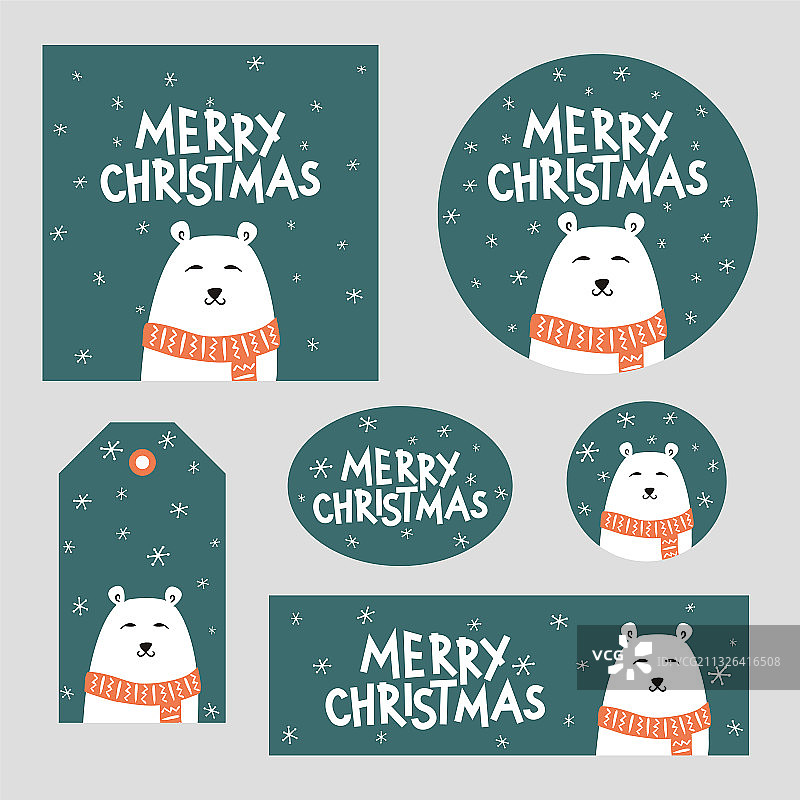 用北极熊来装饰圣诞节图片素材