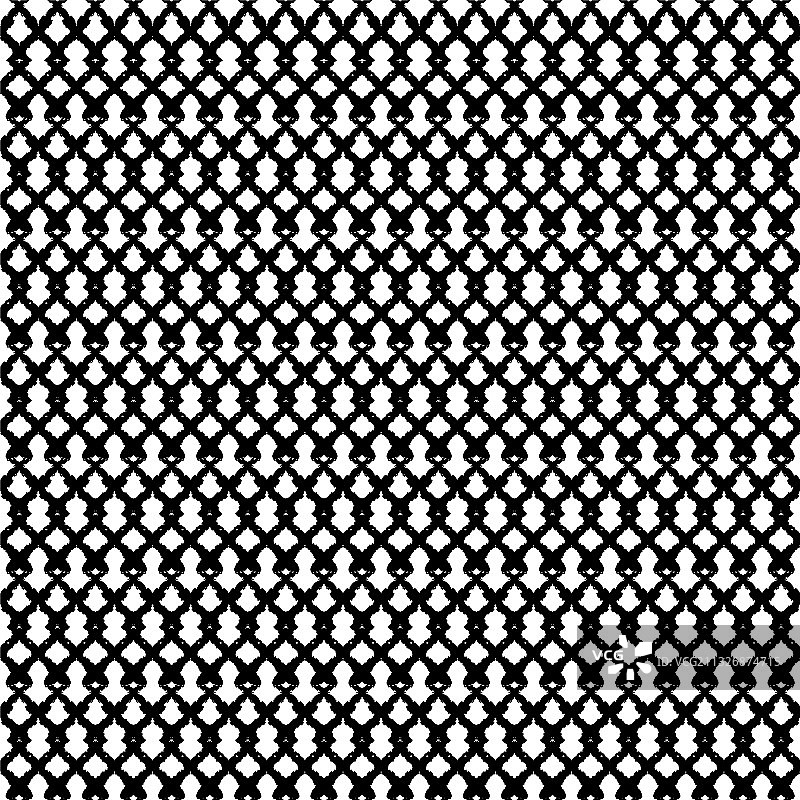 黑色网格网环白色无缝图案图片素材